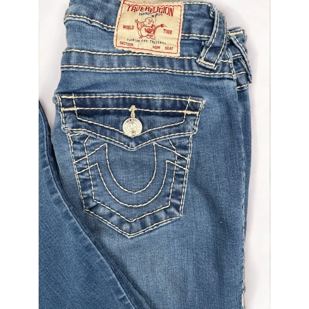 True Religion Women's Billie Big T 28x32 Mid Rise Straight Y2K Denim - Picture 4 of 8
